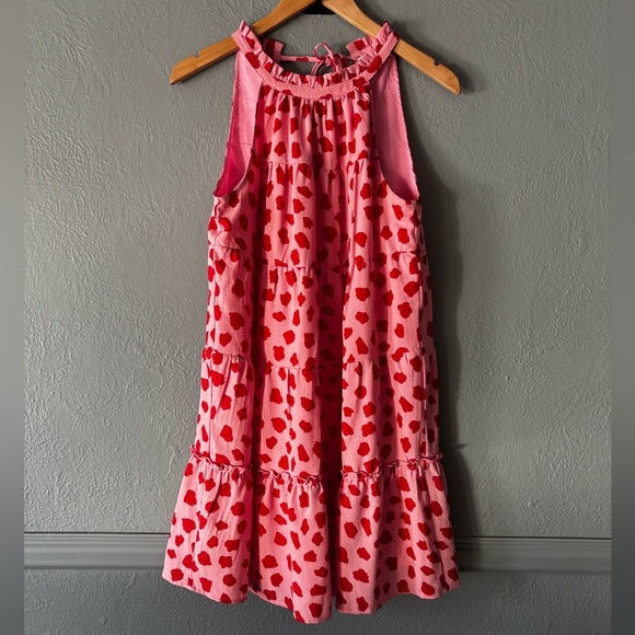 Anthropologie | THML | pink | red | print | halter | a line | dress | xs - Picture 1 of 11